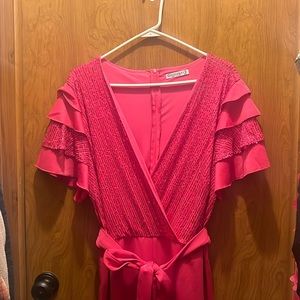 Hot pink sequin jumpsuit